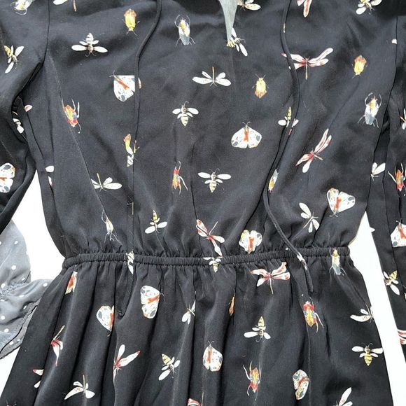 HM DRESS LOT OF 2 XS/S size 4 gray polka dot black yellow bugs - Picture 3 of 8